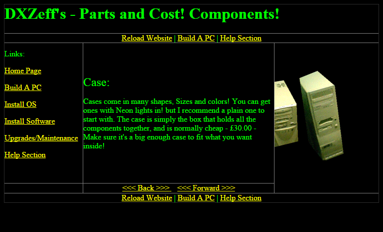 Old Website Screenie