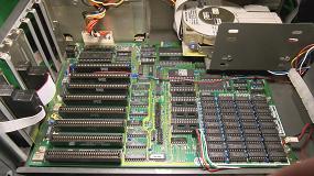 The motherboard with expansion cards removed. All discrete logic here, no fancy chipsets.